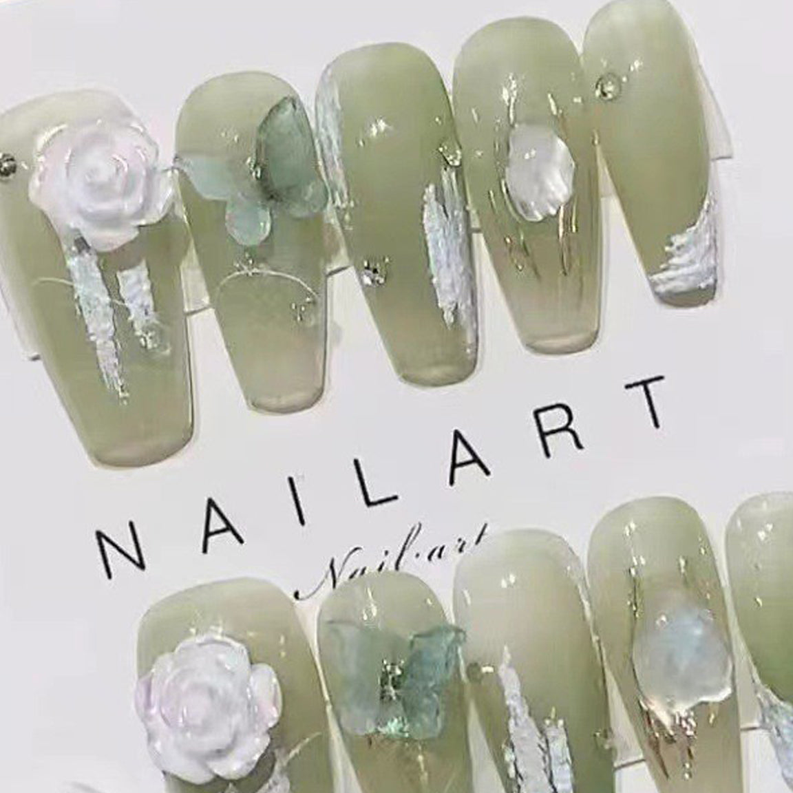 Set Of 10 Embellished Nail Extension