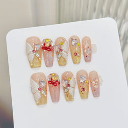 Set Of 10  Embellished Nail Extension