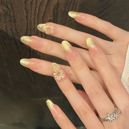 Set Of 10 Floral Nail Extension