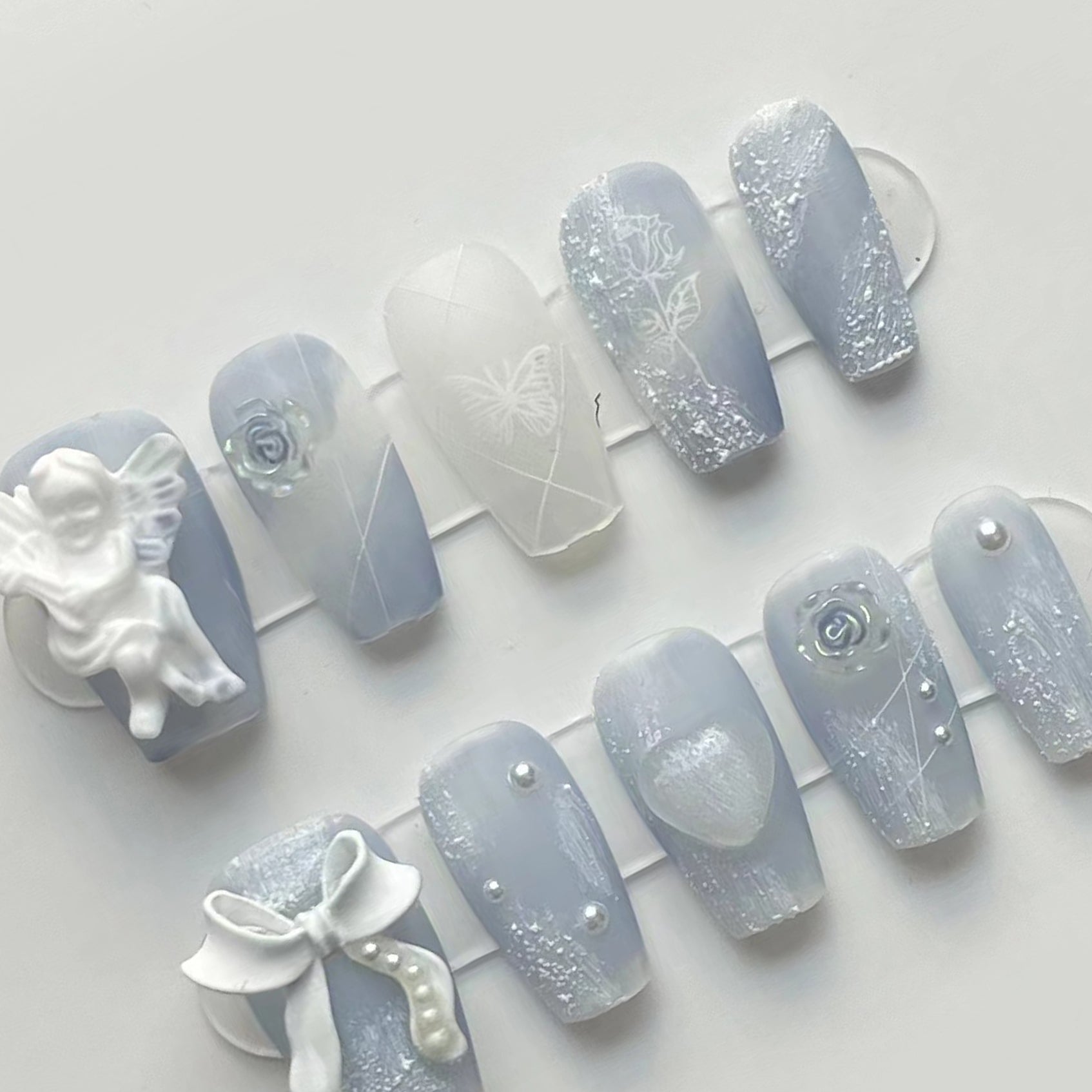 Set Of 10 Artificial Reusable Nail Extension