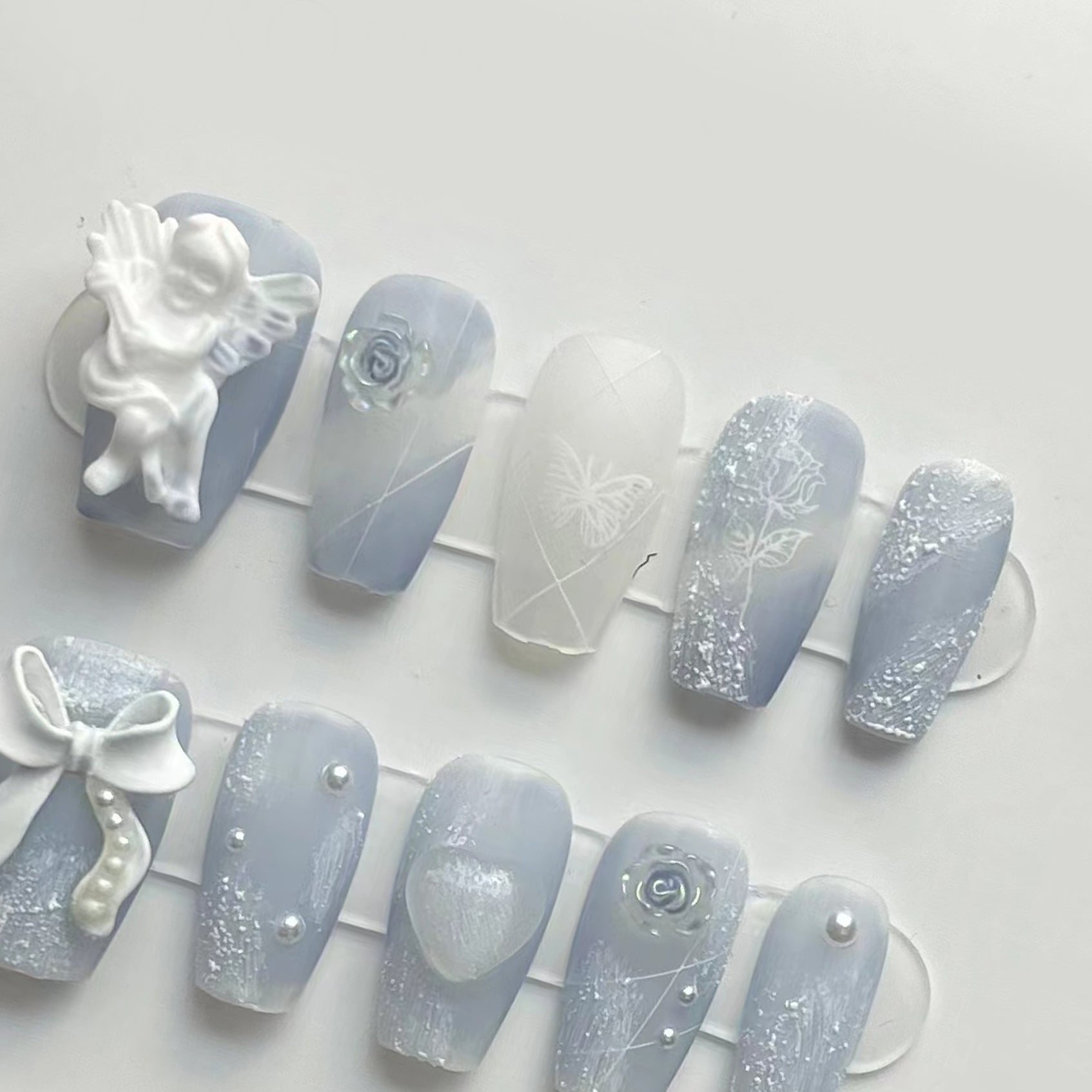 Set Of 10 Artificial Reusable Nail Extension