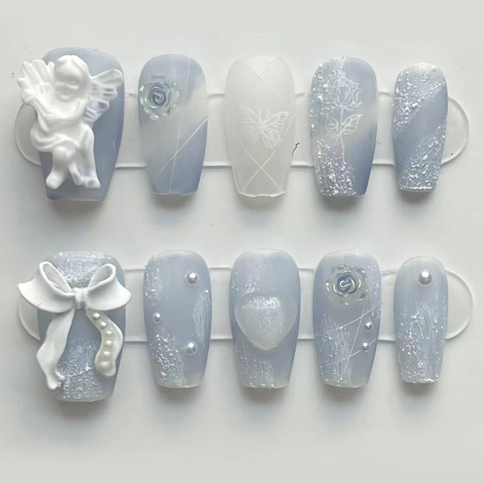 Set Of 10 Artificial Reusable Nail Extension