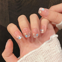 Set Of 10 Reusable Artificial Nail Extension - Pink