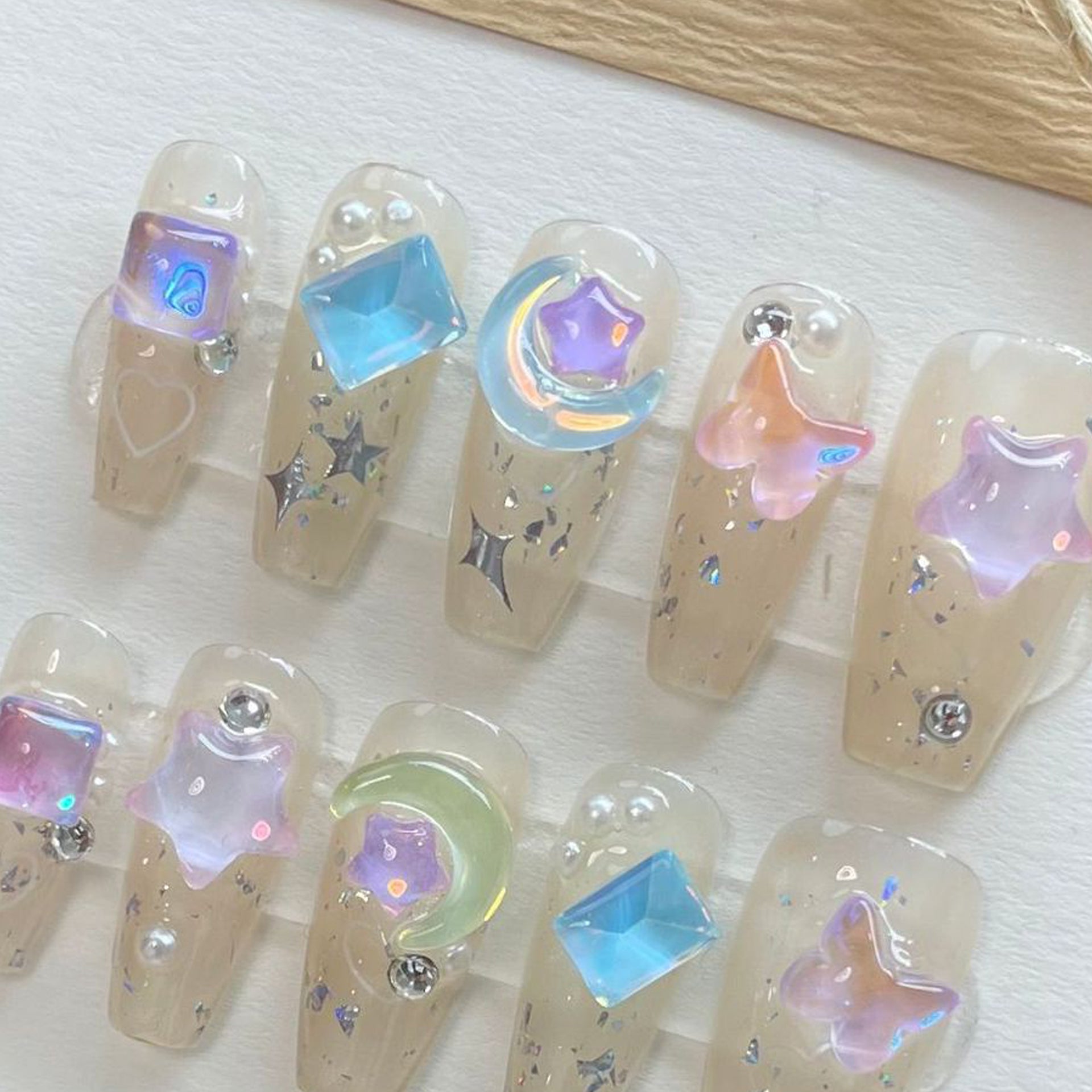 Set Of 10 Artificial Reusable Nails