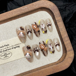 Set Of 10 Artificial Nail Extension - Silver