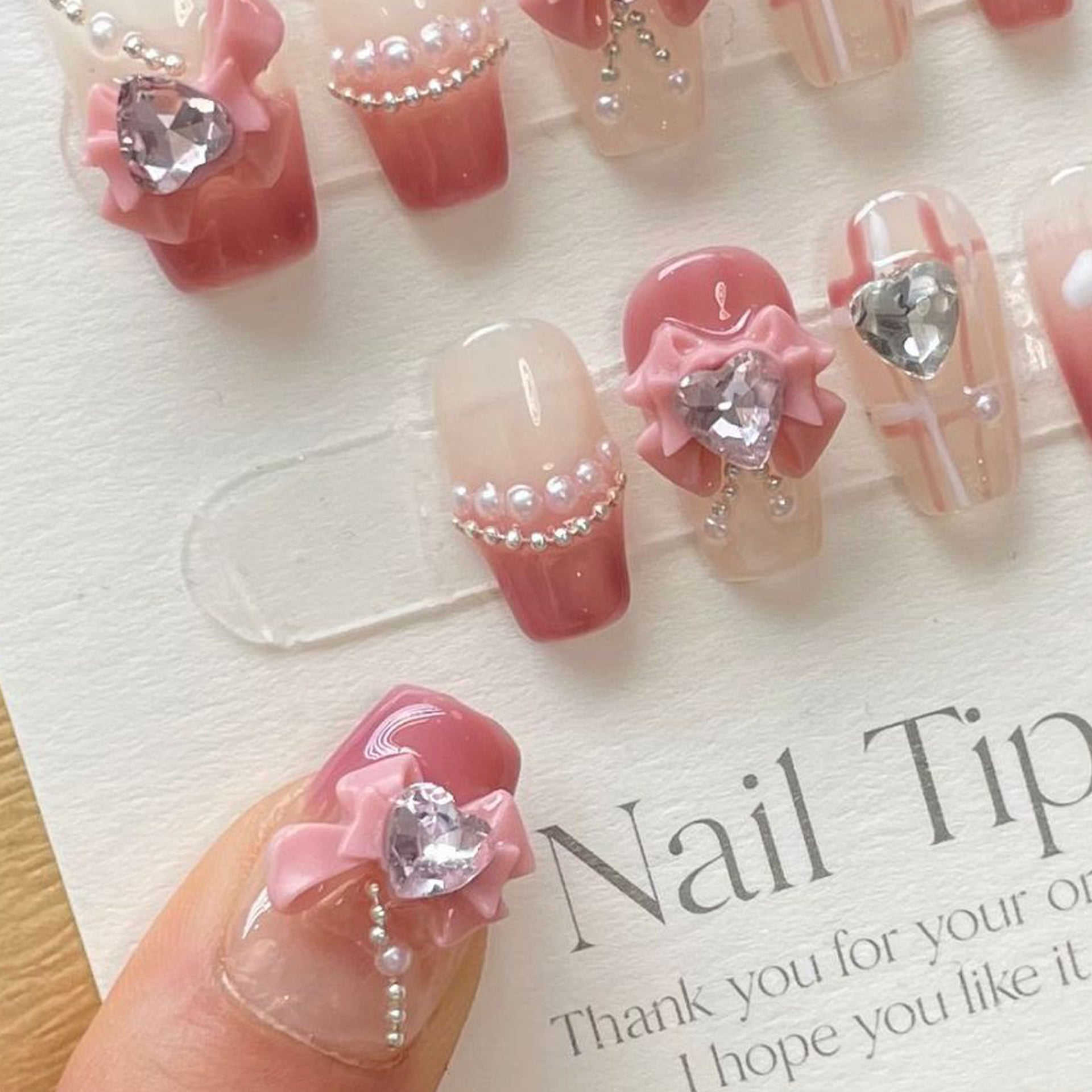 Set Of 10 Embellished Nail Extension
