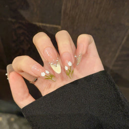 Set Of 10 Reusable Artificial Nail Extension - Pink