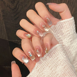 Set Of 10 Reusable Artificial Nail Extension - Pink