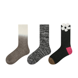 Women Pack Of 3 Patterned Cotton Calf Length Socks