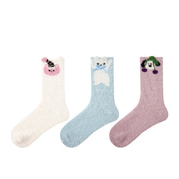 Women Pack Of 3 Patterned Cotton Calf Length Socks
