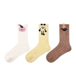 Women Pack Of 3 Patterned Cotton Calf Length Socks