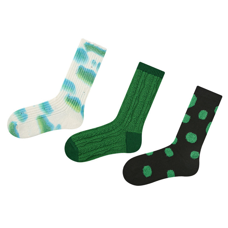 Women Pack Of 3 Patterned Cotton Calf Length Socks