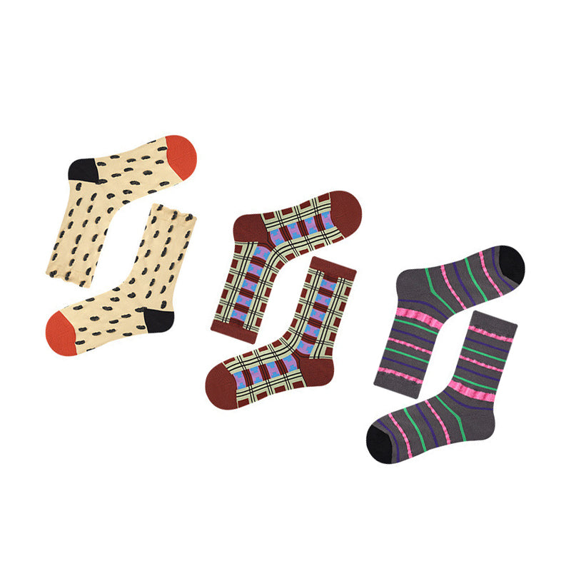 Women Pack Of 3 Patterned Cotton Calf Length Socks