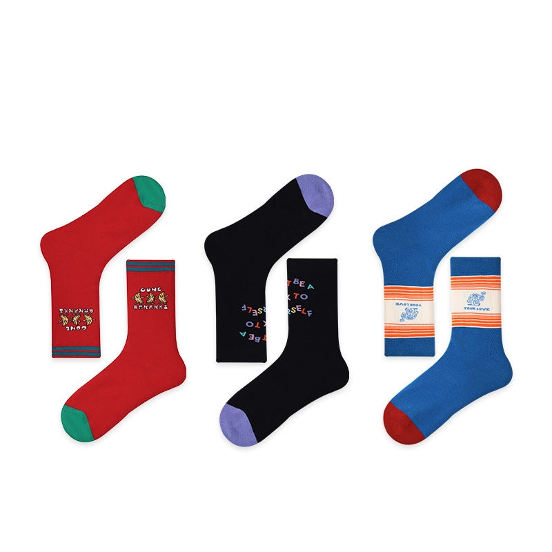 Women Pack Of 3 Patterned Cotton Calf Length Socks