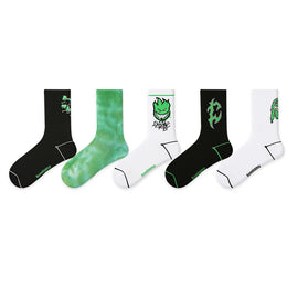 Women Pack Of 5 Patterned Cotton Calf Length Socks