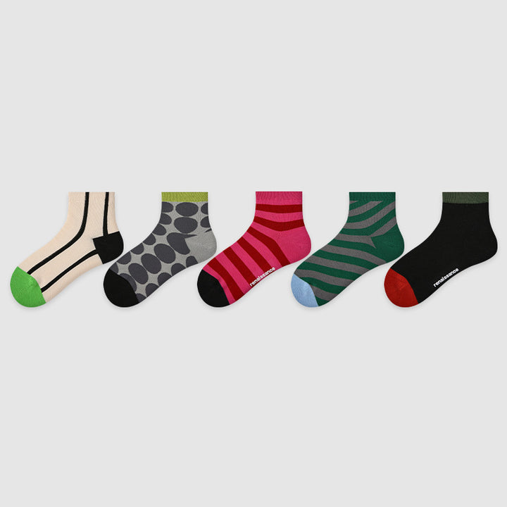 Women Pack Of 3 Patterned Cotton Ankle Length Socks