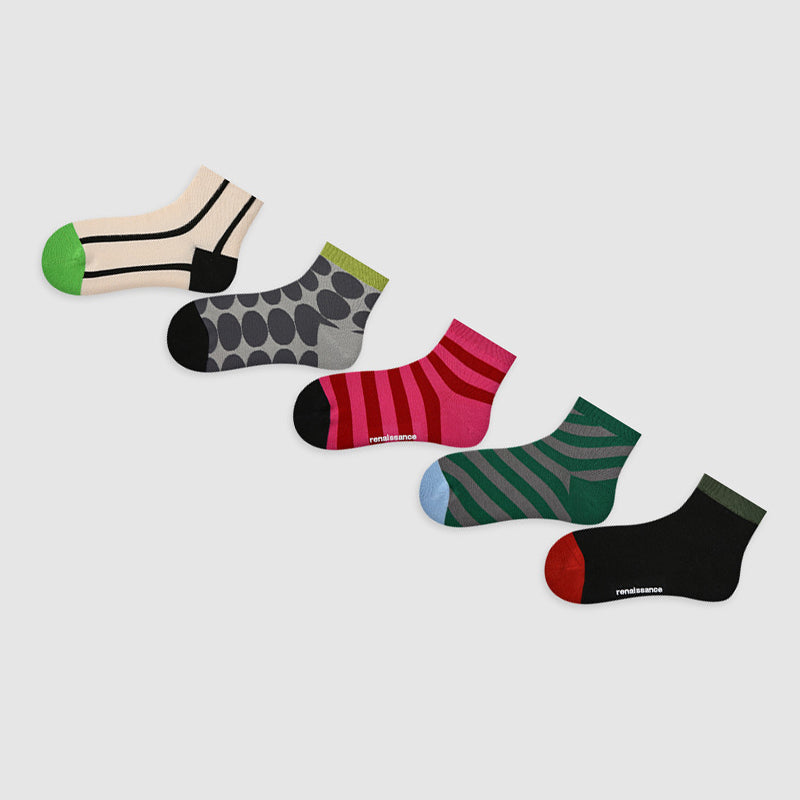 Women Pack Of 3 Patterned Cotton Ankle Length Socks