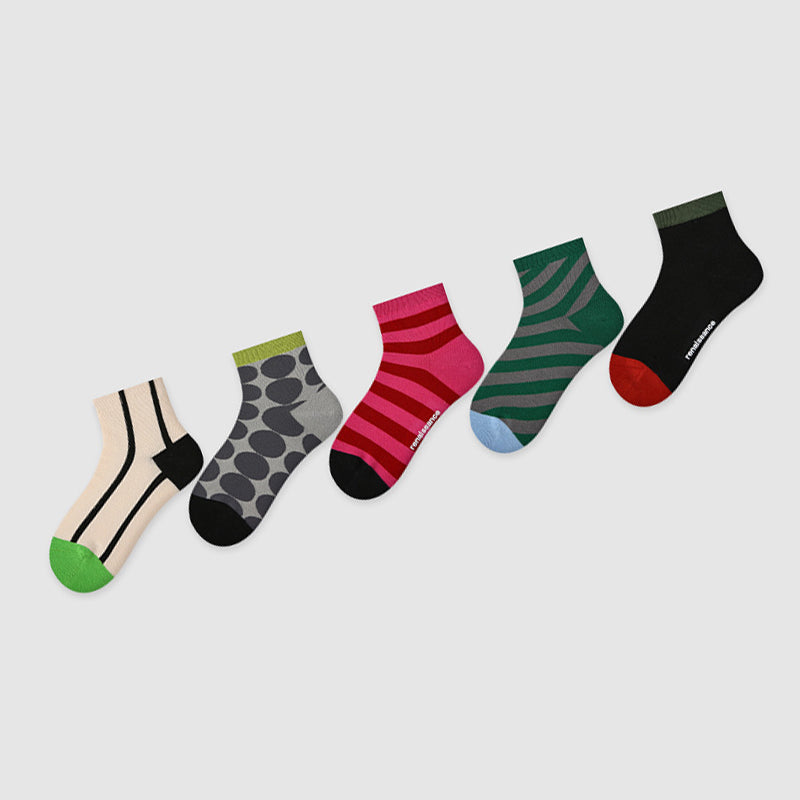 Women Pack Of 3 Patterned Cotton Ankle Length Socks
