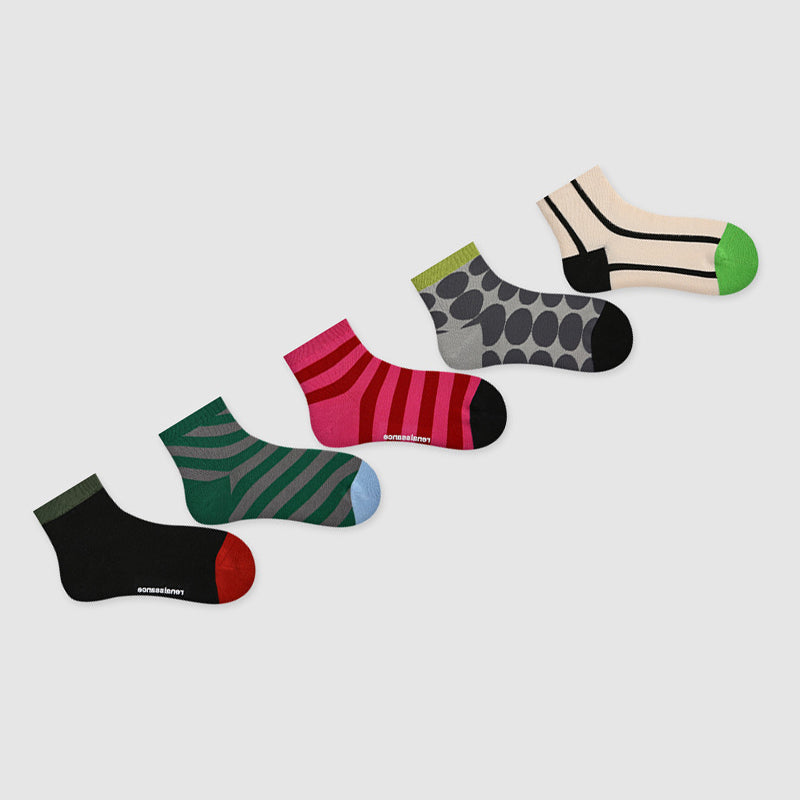 Women Pack Of 3 Patterned Cotton Ankle Length Socks