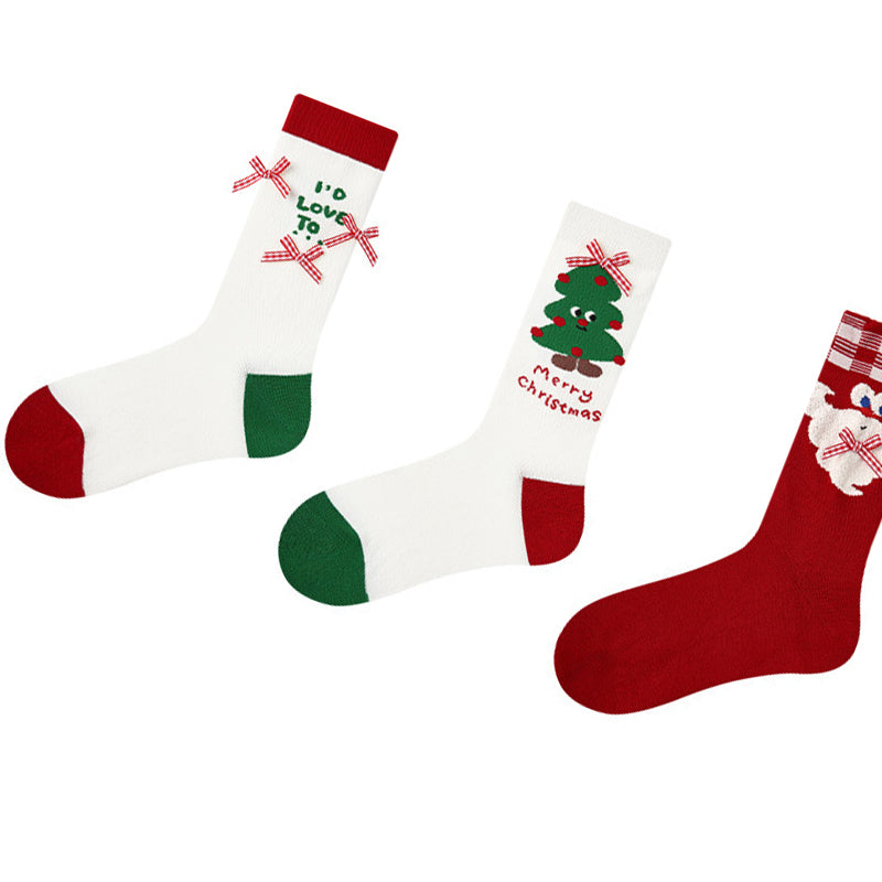 Women Pack Of 3 Patterned Cotton Calf Length Socks