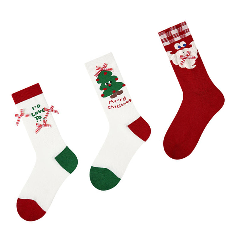 Women Pack Of 3 Patterned Cotton Calf Length Socks