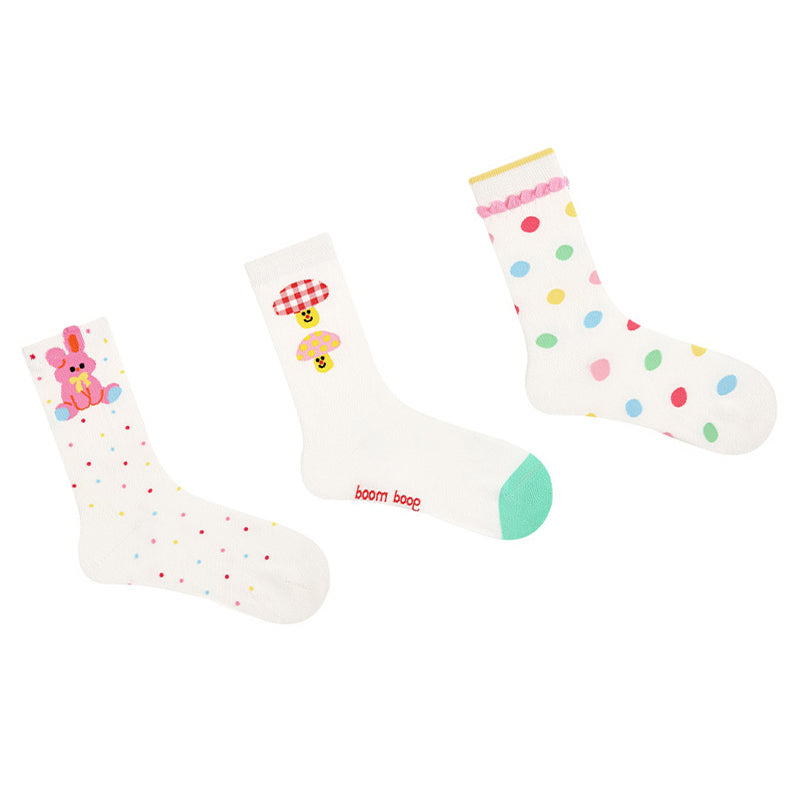 Women Pack Of 3 Patterned Cotton Ankle Length Socks