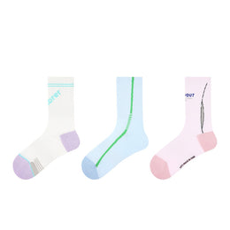 Women Pack Of 3 Patterned Cotton Calf Length Socks