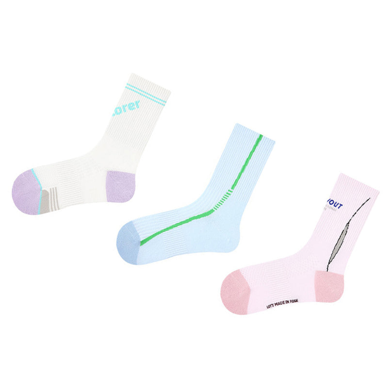 Women Pack Of 3 Patterned Cotton Calf Length Socks