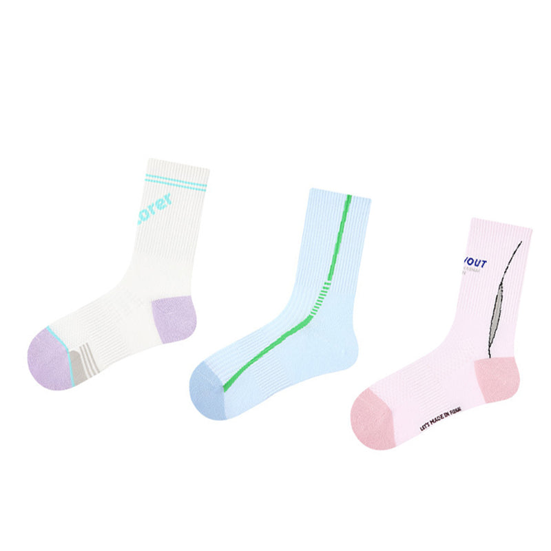 Women Pack Of 3 Patterned Cotton Calf Length Socks
