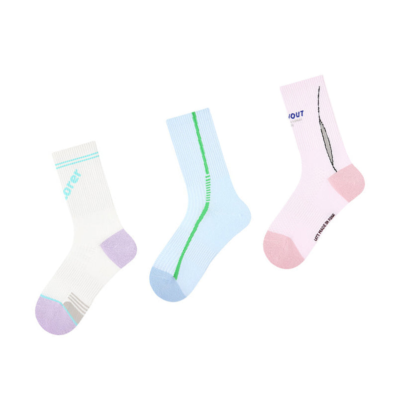 Women Pack Of 3 Patterned Cotton Calf Length Socks