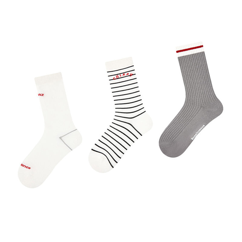 Women Pack Of 3 Striped Cotton Ankle Length Socks