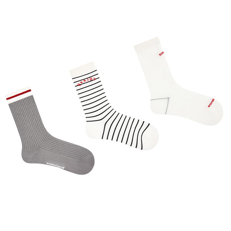 Women Pack Of 3 Striped Cotton Ankle Length Socks