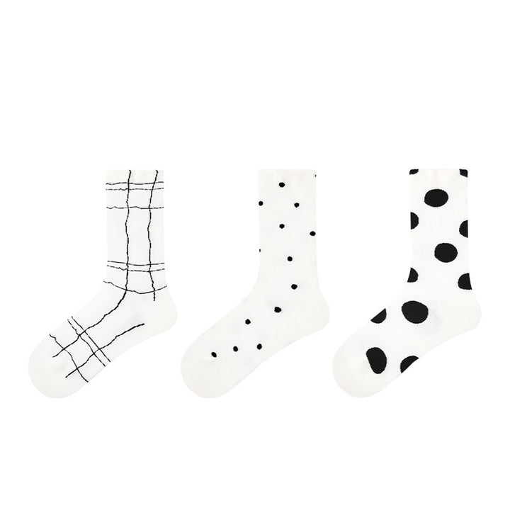 Women Pack Of 3 Printed Cotton Calf Length Socks