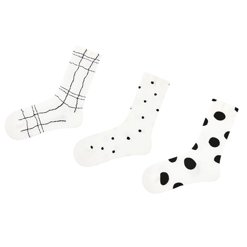Women Pack Of 3 Printed Cotton Calf Length Socks