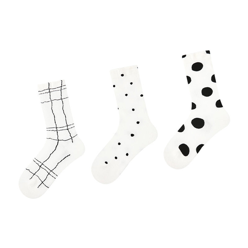 Women Pack Of 3 Printed Cotton Calf Length Socks