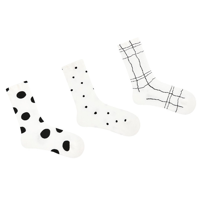 Women Pack Of 3 Printed Cotton Calf Length Socks