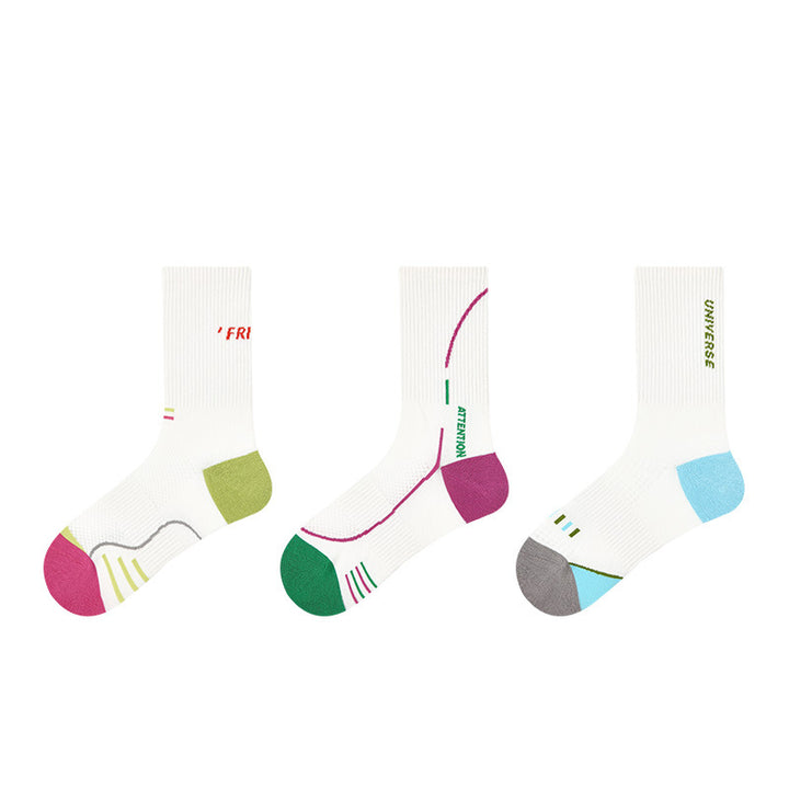 Women Pack Of 3 Patterned Cotton Calf Length Socks