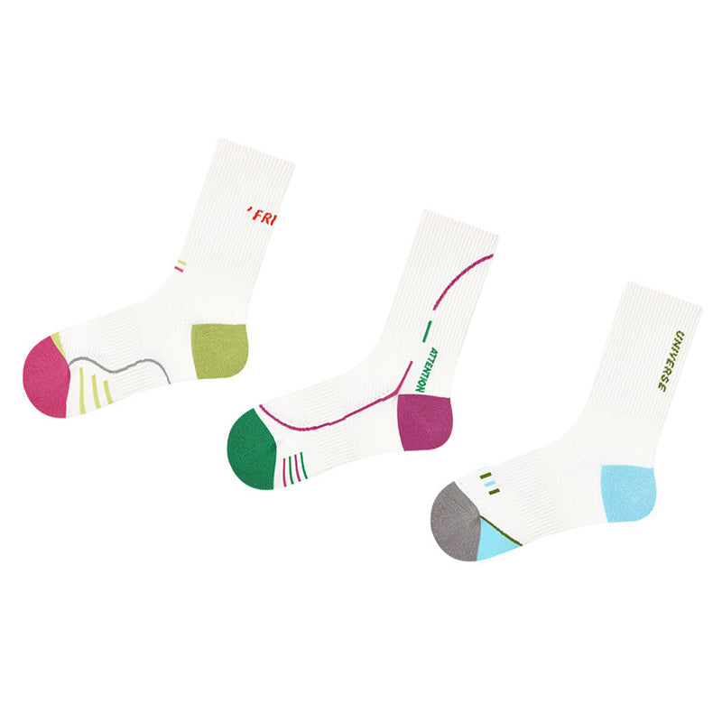 Women Pack Of 3 Patterned Cotton Calf Length Socks