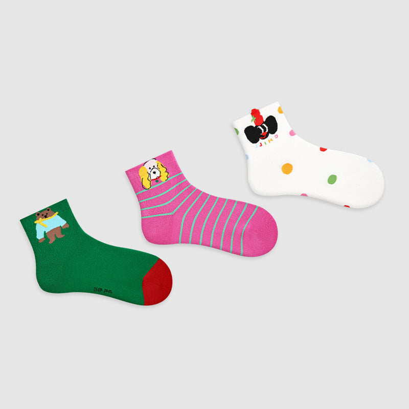 Women Pack Of 3 Patterned Cotton Ankle Length Socks
