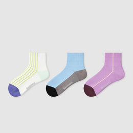 Women Pack Of 3 Patterned Cotton Ankle Length Socks
