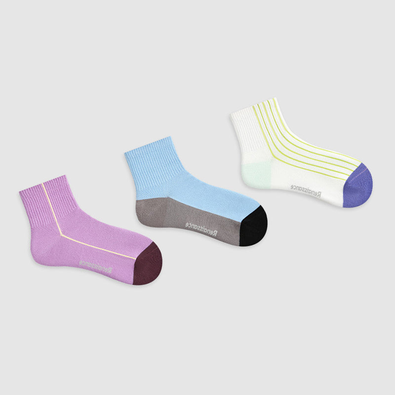 Women Pack Of 3 Patterned Cotton Ankle Length Socks