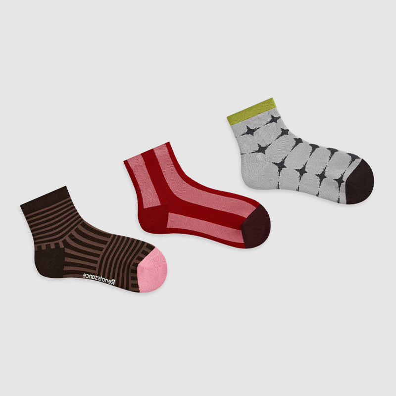 Women Pack Of 3 Patterned Ankle Length Socks