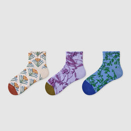 Women Pack Of 3 Patterned Ankle Length Socks
