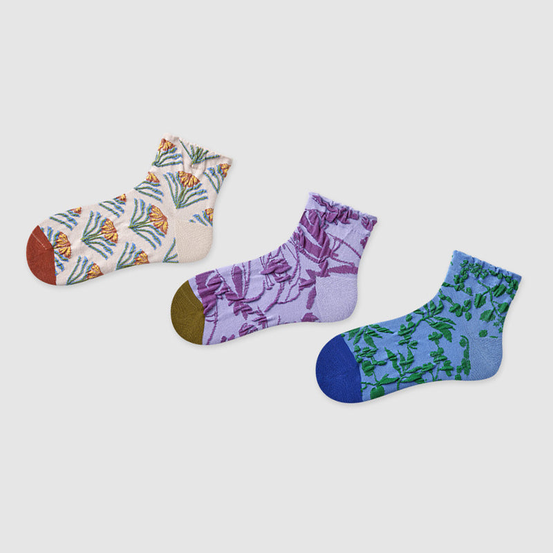 Women Pack Of 3 Patterned Ankle Length Socks