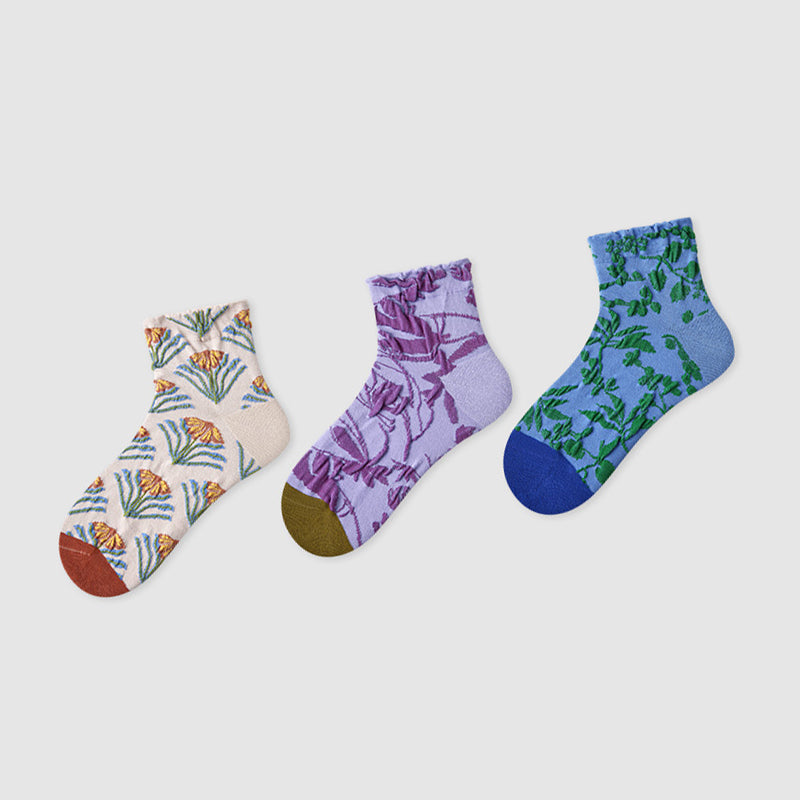 Women Pack Of 3 Patterned Ankle Length Socks