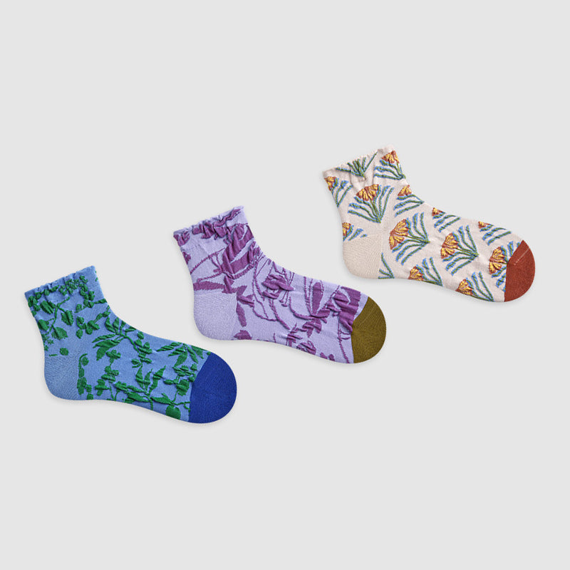 Women Pack Of 3 Patterned Ankle Length Socks