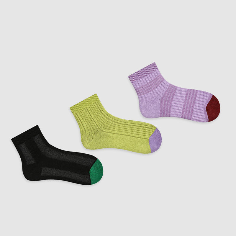 Women Pack Of 3 Patterned Ankle Length Socks
