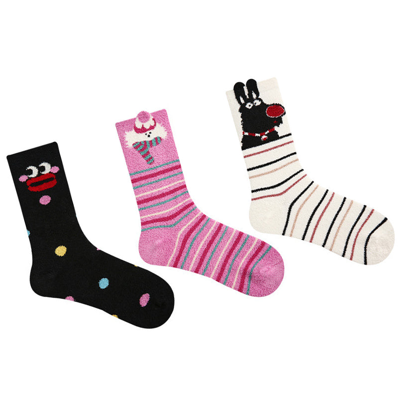 Women Pack Of 5 Patterned Cotton Calf Length Socks