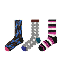 Women Pack Of 3 Patterned Cotton Calf Length Socks