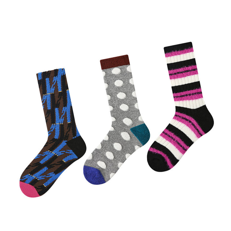 Women Pack Of 3 Patterned Cotton Calf Length Socks